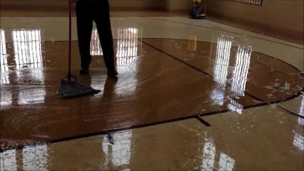Wet mopping stripped floor Sunnyvale CA