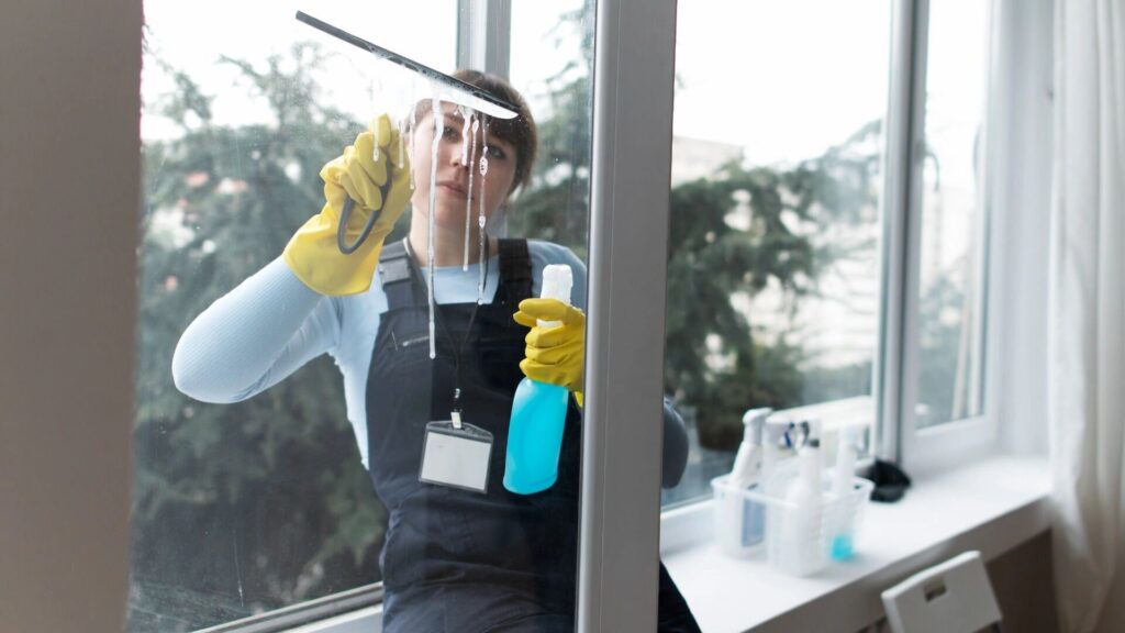 Squeegee window cleaning technician Sunnyvale CA